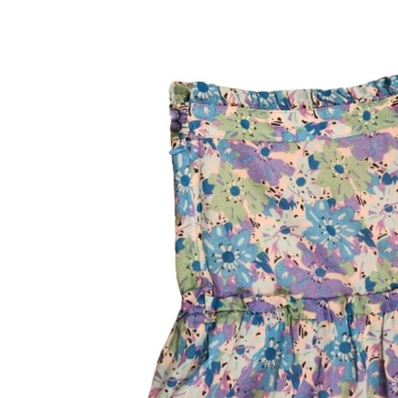 Marc Jacobs Vintage Boho Floral Ruffle Tiered Ruched Slit Scallop Mini Skirt - Picture 6 of 8